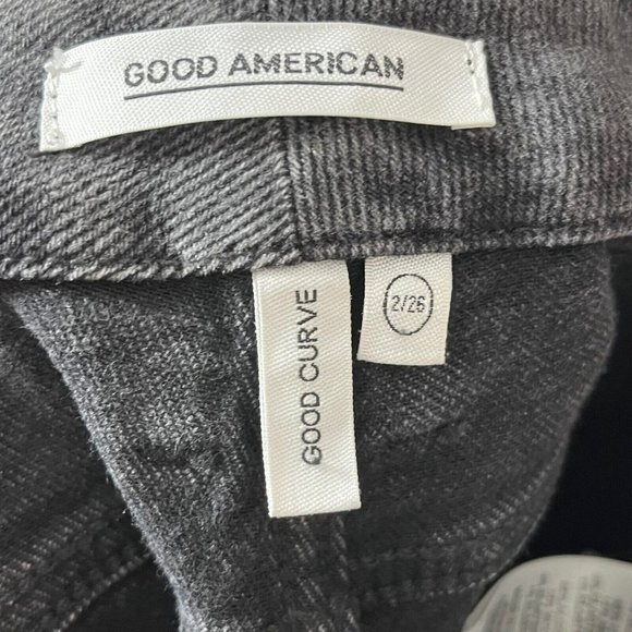 Good American Good Curve Skinny Jeans Raw Edge Black074 Womens Size 2 US 26 - Picture 11 of 14